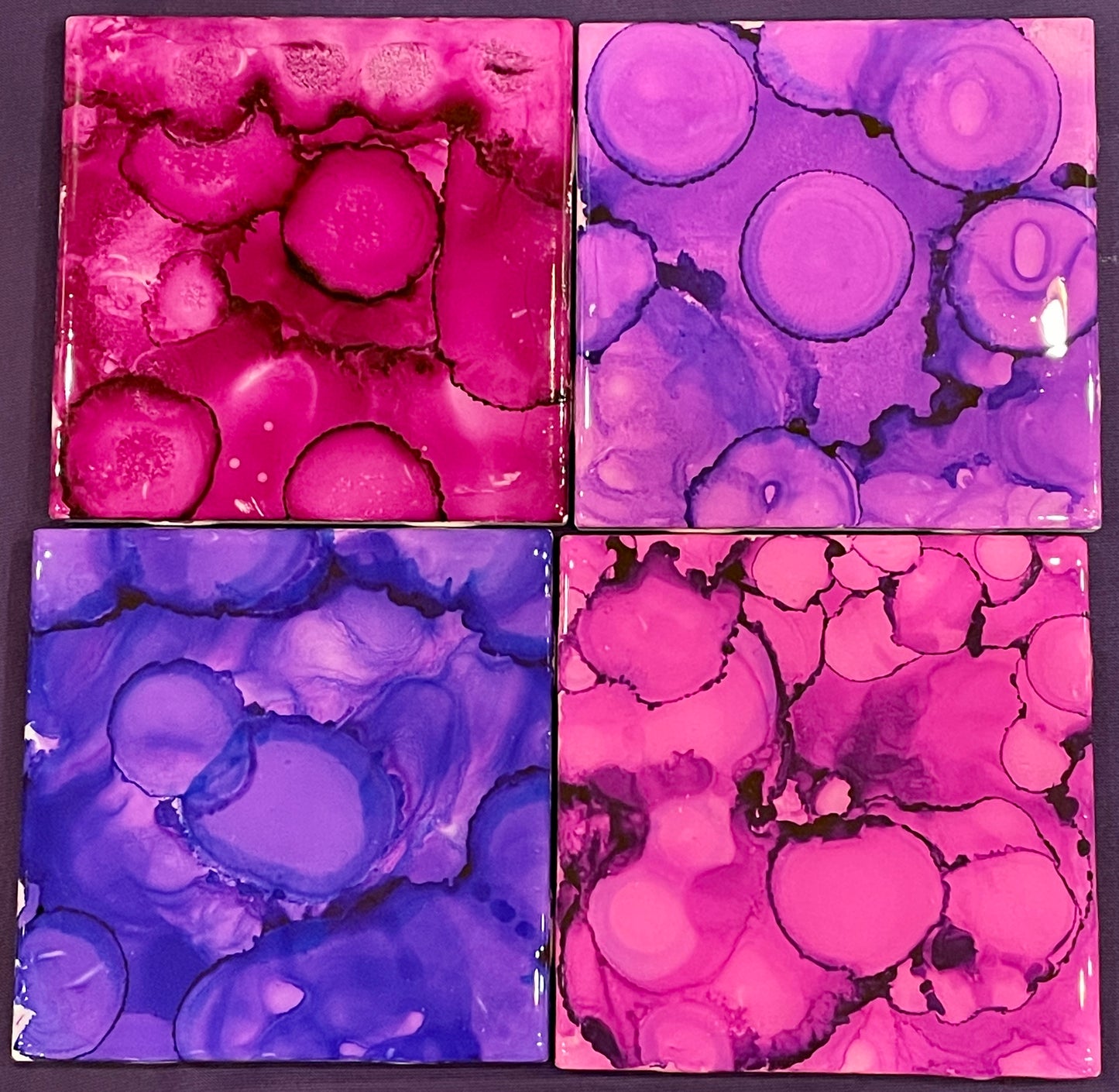 Abstract Painted Coaster Sets